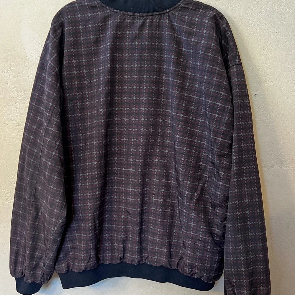 SUN MOUNTAIN Vintage Golf Windbreaker Pullover Plaid Reversible Sz Large Pockets - Picture 3 of 10